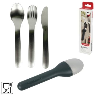 Curver Cutlery Set in Stainless Steel Holder 3-piece | 8 pieces