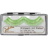 Jofrika cosmetics kunstwimpers groen zilver 9,5 cm b-keus | 60 stuks