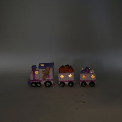 Train Easter pink LED on battery 29 cm | 12 pieces