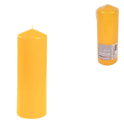Gala pillar candle yellow 6.8 x 20 cm | 12 pieces