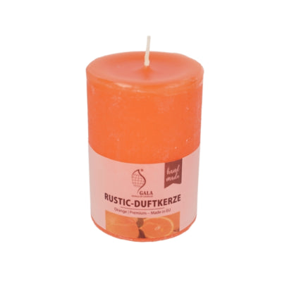 Gala scent pillar candle rustic orange 7 x 10 cm | 6 pieces