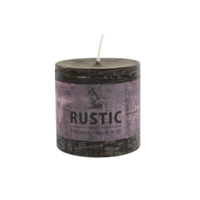 Gala pillar candle rustic purple 8 x 8 cm | 12 pieces