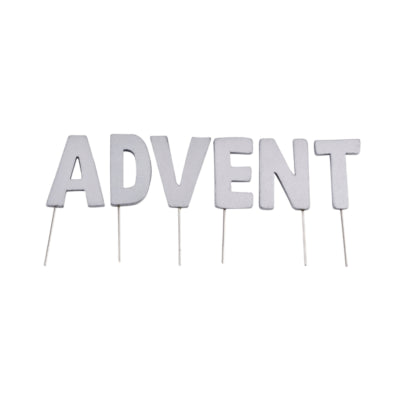 Abi dekorasjon julebrevplugger advent sølvfargede 5 cm | 24 stykker