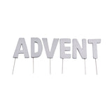 Abi dekorasjon julebrevplugger advent sølvfargede 5 cm | 24 stykker