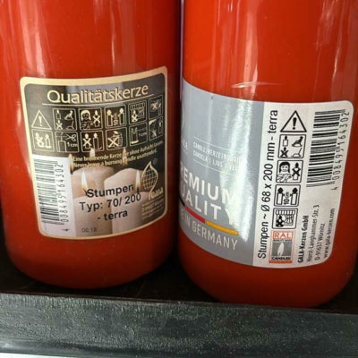 Gala pillar candle orange 7 x 20 cm | 12 pieces