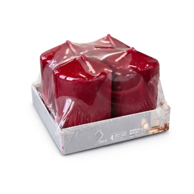 Candela Gala bordeaux 4,5 x 7,5 cm set da 4 | 12 pezzi
