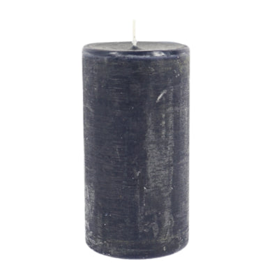 Gala pillar candle rustic dark blue 8 x 15 cm | 6 pieces
