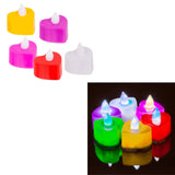 LED tealight heart battery operated multicolor set of 6 | 12 pieces