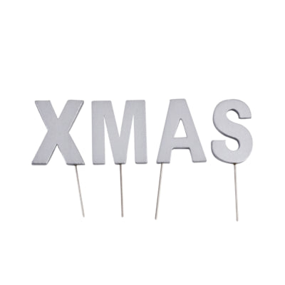 Abi dekorasjon julebrevplugger xmas sølvfarget 5 cm | 24 stykker