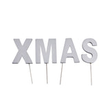 Abi dekorasjon julebrevplugger xmas sølvfarget 5 cm | 24 stykker