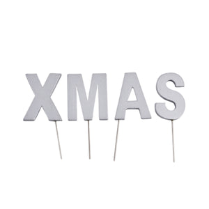 Abi dekorasjon julebrevplugger xmas sølvfarget 5 cm | 24 stykker