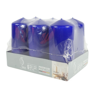 Candele a colonna Gala blu 5,8 x 12,5 cm 6 pezzi | 4 pezzi