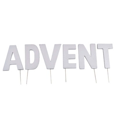 Abi dekorasjon julebrevplugger advent sølvfargede 8 cm | 24 stykker