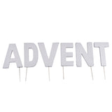 Abi dekorasjon julebrevplugger advent sølvfargede 8 cm | 24 stykker