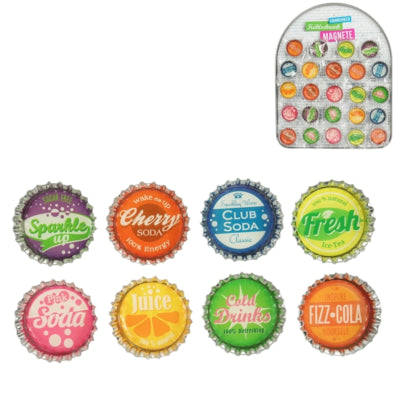 Magnetic bottle cap 3.5 cm 8 assorted | 48 pieces