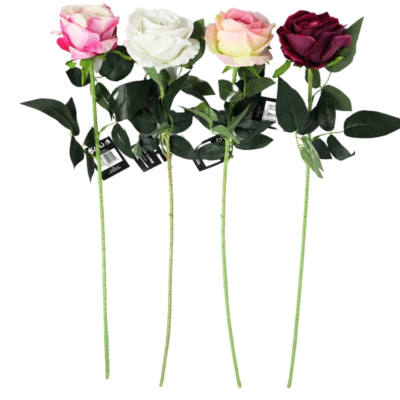 Artificial flower rose 76 cm 4 assorted | 24 pieces