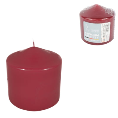 Gala pillar candle wine red 10 x 10 cm | 6 pieces
