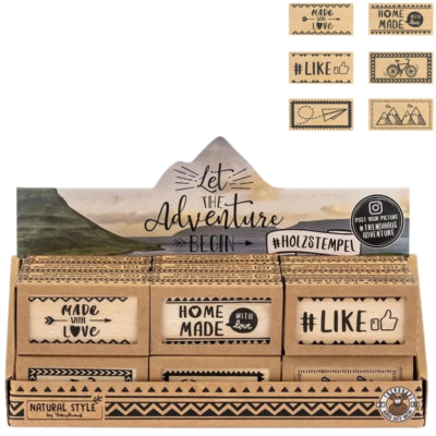 Stamp let the adventure begin 6 cm 6 assorted | 36 pieces
