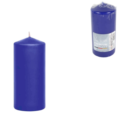 Gala pillar candle blue 6.8 x 15 cm | 12 pieces