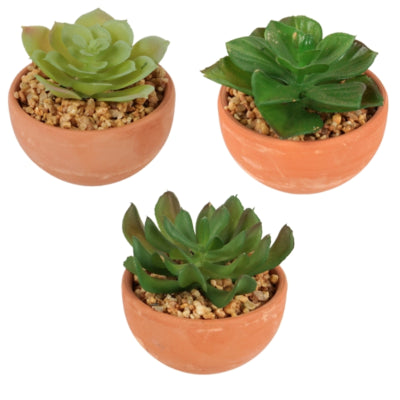Artificial plant in pot 9 cm 3 assorted | 12 pieces