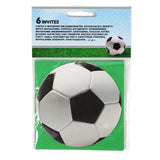 Uitnodigingskaarten voetbal 10 cm 6 stuks | 48 stuks
