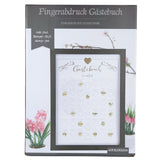 Libro degli ospiti impronta digitale con glitter e pennarello 45 cm | 6 pezzi