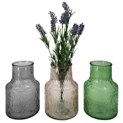 Vase glass 20 cm 3 assorted | 12 pieces