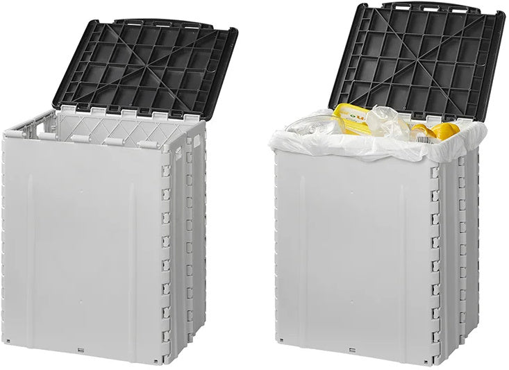 Proplus Waste Bin Skládací 35 litrů 25 x 31 x 38 cm šedá černá