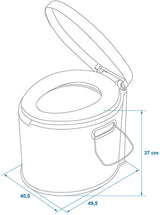Proplus přenosná toaleta 7 litrů výšky sedadla 37 cm šedá