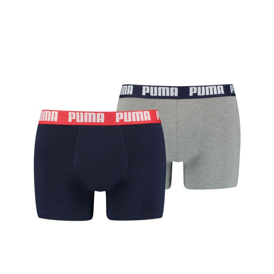Puma Basic Boxer Short Men (Pack of 2) Grå blå storlek S