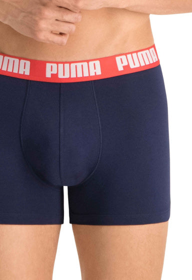 Puma Basic Boxer Short Men (Pack of 2) Grå blå storlek S