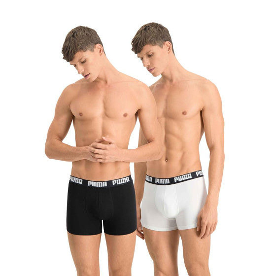 PUMA BASIC BOXER KORT MEN (PAKK på 2) Sort hvid størrelse XL