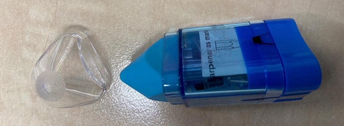 Bruynzeel Gum and Pencil Sharp With Collection Bowl Blue