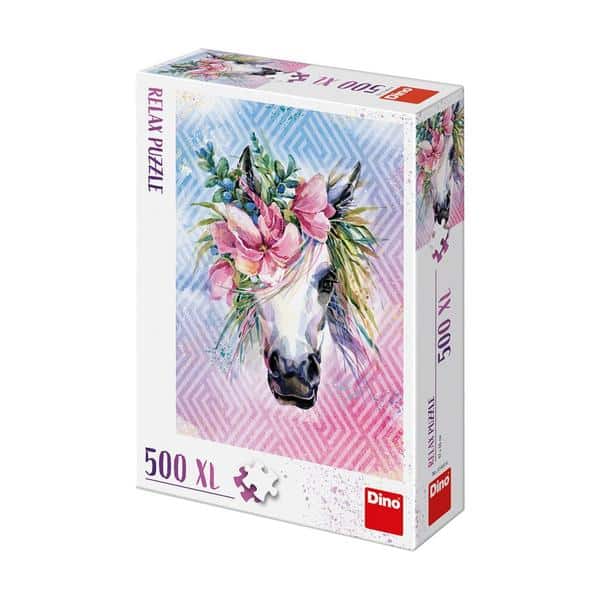 Dinotoys Dino Puzzle - Unicorn mat Blummen - 500x-Stécker