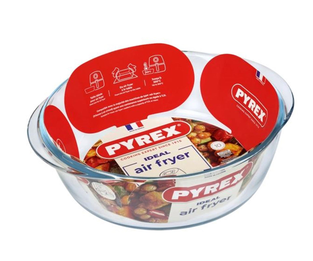 Pyrex airfryer ovnsform 26x23x8 cm rund | 2 stk