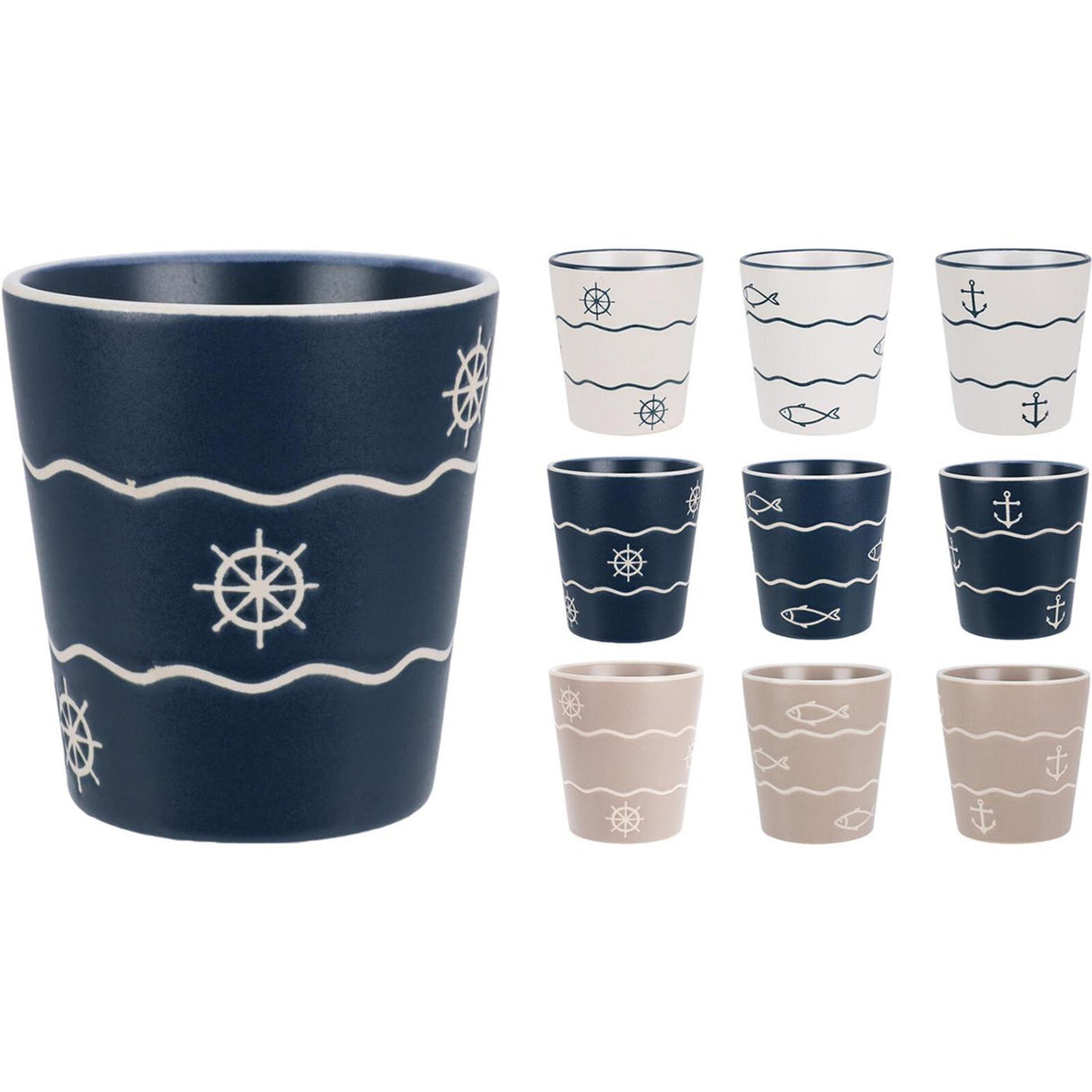 Beker aardewerk 200ml maritiem