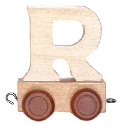 Bongers Toy Wood Letter R con ruote alte 6 cm