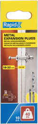 Rapid hollewandpluggen | ø11x65 | voor 18-32 mm plaatdikte | 40kg draagkracht | 10 stuks in een doos - 5001551