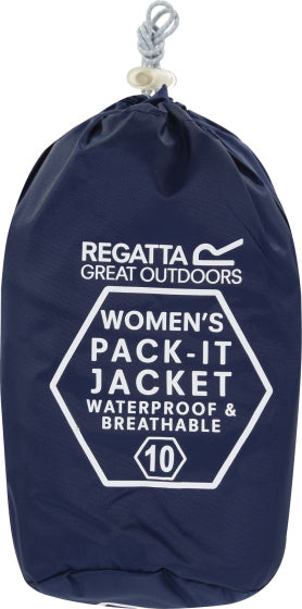 Regatta pack-it iii veste de pluie dames dames bleu taille l