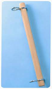 Van der doelen wooden rekstak s železnými prsteny, 42,5 cm dlouhé