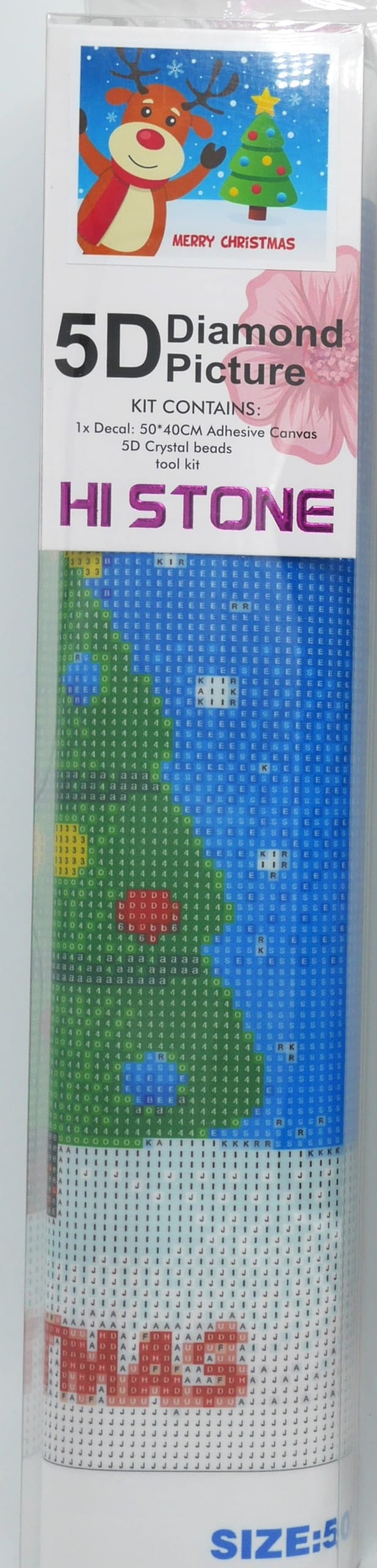 Jonotoys Diamond Painting - Merry Christmas Reindeer and Boom - 40x50 cm