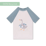 Resort stripe | groen uv zwemshirt met korte mouwen
