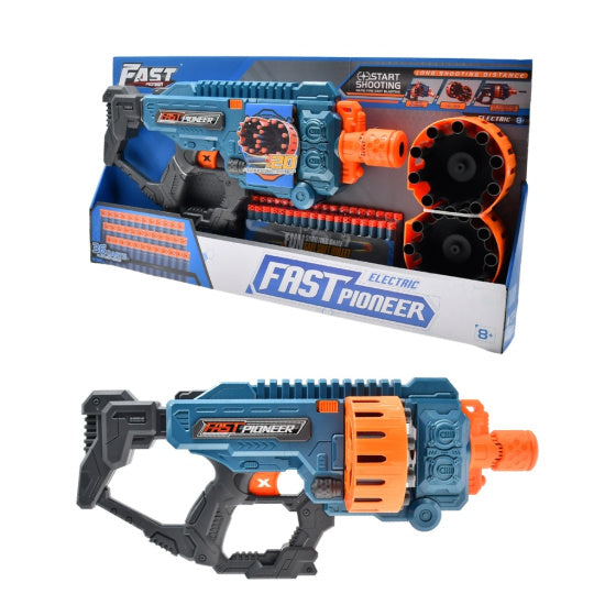 Fast pioneer toy gun with rotating warehouse 36 bullets