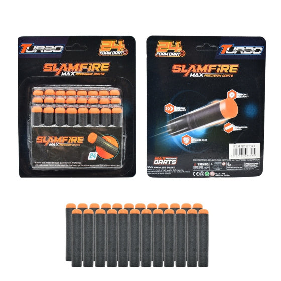 Fast pioneer foam bullets for toy gun 24 pieces black