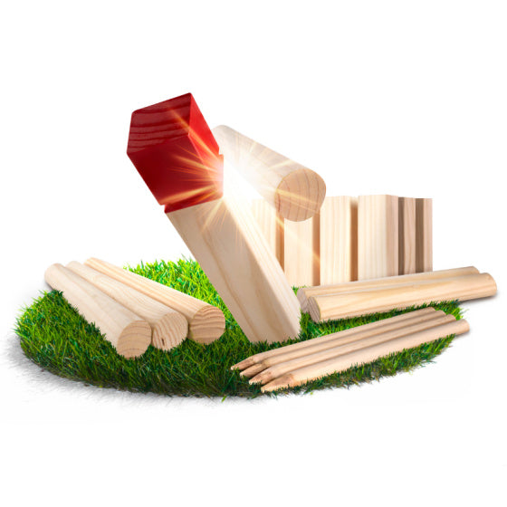 Grasshopper 4-en-1 Games de jardin en bois kubb domino jenga