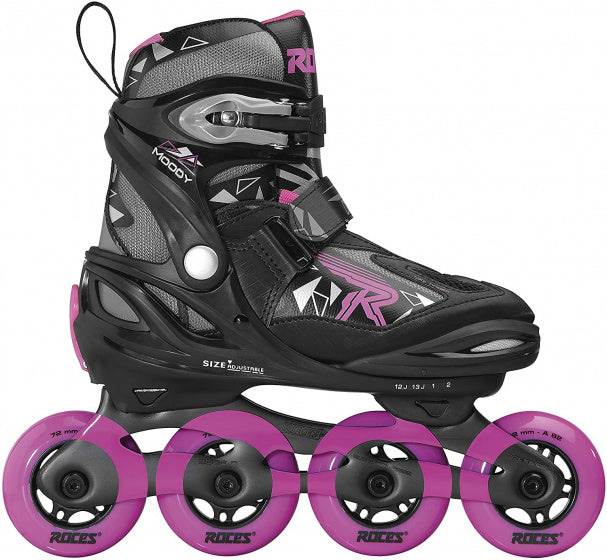 Roces inline brusle Moody Tif 82a černá růžová velikost 36-40