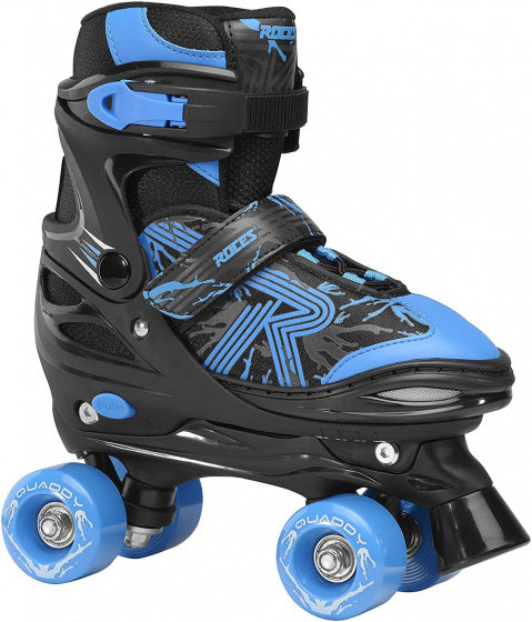 Roces Roller Skates Quaddy 3.0 boys black blue size 30-33