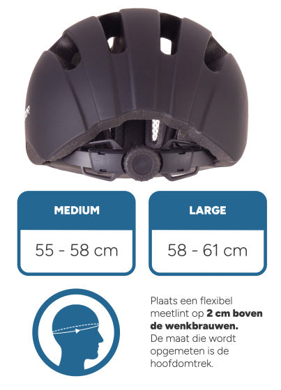 Rucanor City Flow Fietshelm E-cykel Justerbar sort størrelse 58-61 cm (L)