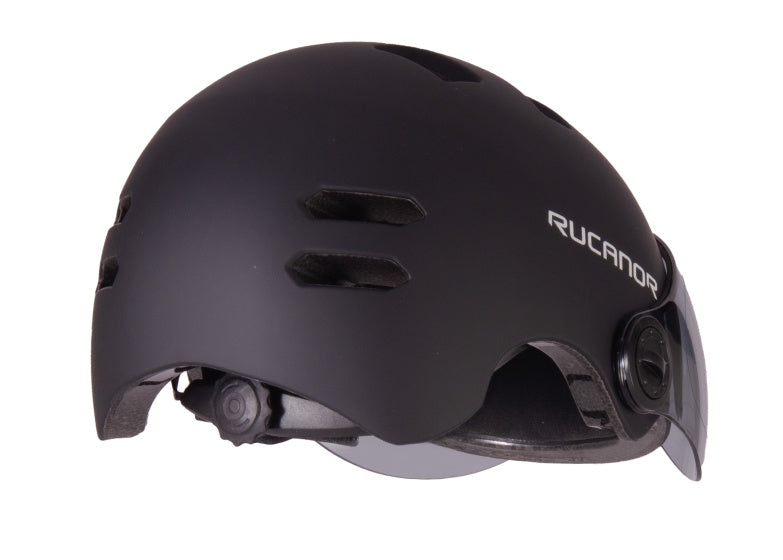 Rucanor urban Sprint Scooter Vëlo Helm Visir nt8776 schwaarz Gréisst 58-61 cm (l)