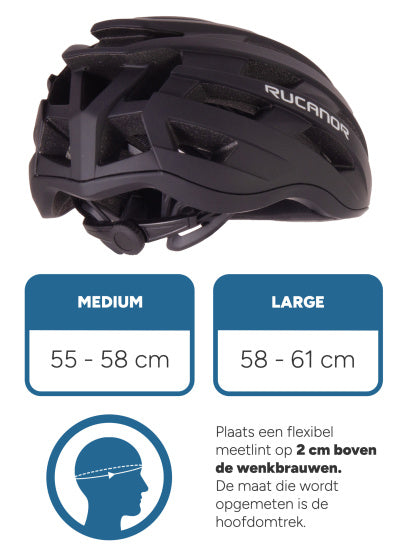 Rucanor Grav Bicycle Helmet MTB og E-cykel Justerbar sort størrelse 58-61 cm (L)